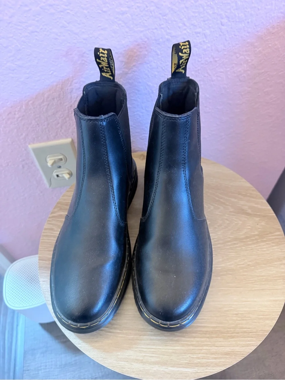Black Leather Chelsea Boots - Classic Slip-On Men/women Shoes worn one time